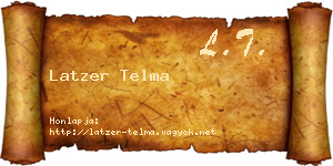 Latzer Telma névjegykártya